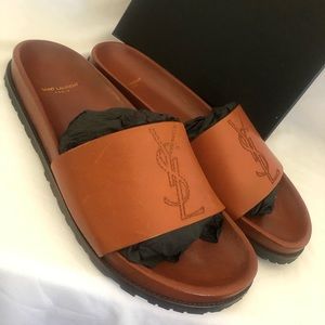 New Mens Saint Laurent jimmy leather Slide EU 42